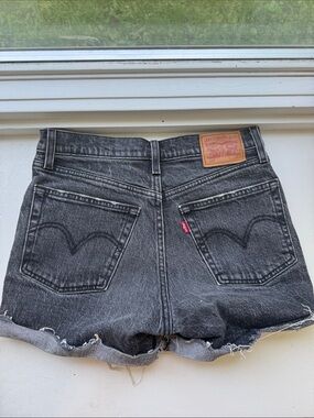 Levi's Women's Washed Black Denim Cutoff Shorts